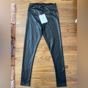Shinestar Black Faux Leather Leggings